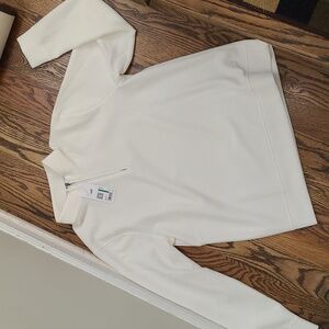 Mens Puma Cloudspun Off-White Quarter Zip-Up Pullover size Lg